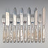 Circa 1890 British antique white mother-of-pearl handles, pure silver decoration, dessert cutlery, 6 pairs, Allen & Darwin